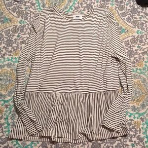 Long sleeve, peplum shirt